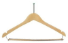 Men's contour suit hanger with Lockbar, natural finish with ball top hook, chrome, #493-34181 - Image 1 of 0