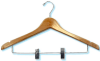 Ladies' contour suit hanger with clips, natural finish with regular open hook, chrome, #493-35172 - Image 1 of 0