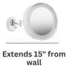 Jerdon 3X Halo Lighted Wall Mirror, Double Arm, Chrome, No. 780-HL7C - Image 4 of 0