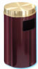Glaro "Mount Everest" satin brass burgundy enamel flat top waste receptacle with 6" x 10" side opening, #783-C2041BY - Image 1 of 0
