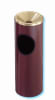 Glaro "Mount Everest" satin brass burgundy enamel funnel top ash/trash receptacle, #783-F141BY - Image 1 of 0