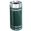 Glaro "Monte Carlo"green enamel satin aluminum funnel top waste receptacle with 9" opening, #783-F1556 - Image 1 of 0