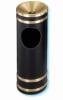 Glaro "Monte Carlo" black enamel satin brass funnel cover ash/trash receptacle with 6" opening, #783-F1955 - Image 1 of 0