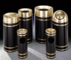 Glaro "Monte Carlo" black enamel satin brass funnel cover ash/trash receptacle with 6" opening, #783-F1955 - Image 2 of 0