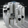 Glaro "New Yorker" All Satin Aluminum Funnel Top Waste Receptacle, 783-F2035SA - Image 2 of 0