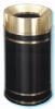 Glaro "Monte Carlo" black enamel satin brass funnel top waste receptacle with 12" opening, #783-F2055 - Image 1 of 0