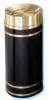 Glaro "Monte Carlo" black enamel satin brass tip action top waste receptacle with 9" opening, #783-TA1555 - Image 1 of 0