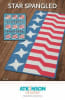 Star Spangled Quilt Pattern by Atkinson Design shows a red, white and blue patriotic table runner and a small American flag quilt. - Image 1 of 0