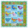 CHIRP  Wool Quilt  Pattern Book by Sue Spargo shows a small quilt featuring chicks in brightly colored wool, with heavy embroidery embellishment. - Image 1 of 0