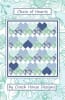 Chain of Hearts Quilt Pattern by Cocah House Designs shows a large, twin size quilt made of  heartsall in a row. - Image 1 of 0