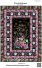 Floral Kimonos Quilt Pattern by Castjellia Cottonsshows a pretty black, lavendar and green quilt made from a panel showing Asian styled flowers on a black background. - Image 1 of 0