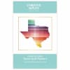 THE STATES 'N STRIPES: Texas Quilt Pattern  shows an ombred, multi-colored quilt with the shape of texas created from strips of the jelly roll in different colors. - Image 1 of 0