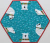 Sew Yourself A Merry Little Christmas C & T by Mary Hertel shows a  blue and white polar bear tree skirt along with some other Christmas quilt blocks. - Image 5 of 0