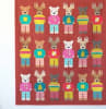 Randolph & Rudy Reindeer Quilt Pattern by Elizabeth Hartman shows a quilt with standing tall reindeers in sweaters. - Image 2 of 0
