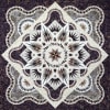 ARTIC STAR QUEEN Quilt Pattern by Judy Niemeyer shows a black and white center medallion quilt in dark batiks with intricate foundation piecing and an undulating border. - Image 1 of 0