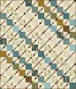 Double 4 Patch Quilt Pattern by Edyta Sitar, Laundry Basket Quilts shows a striking 4 patch quilt, with a diagonal chain, in muted colors of teals, blues, and beige. - Image 1 of 0