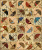 Dancing Umbrellas Batik Quilt Pattern with stencil shows an array of brightly colored umbrellas facing different directions, in colorful batik fabrics. - Image 2 of 0