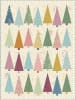 Mini Pinehurst Quilt Pattern by Edyta Sitar, Laundry Basket Quilts shows a grove of pastel colored pine trees on a cream background, for a festive holiday quilt. - Image 1 of 0