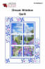 Dream Window Quilt Pattern by Ladeebug Design  shows a  quilt top comprised of a panel where it appears you are looking out of a window, with windowpanes that divide the view, and a border of pinwheels accentuates the quilt. - Image 1 of 0