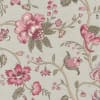 This fabric features a faded Smoke Grey  and a floral motif in shades of pink and rose. - Image 1 of 0
