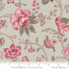 This fabric features a faded Smoke Grey  and a floral motif in shades of pink and rose. - Image 2 of 0
