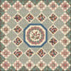 Abingdon Quilt Pattern by Michelle Yeo shows a quilt with an appliqued center, surrounded by pieced blocks. - Image 1 of 0