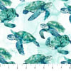 CORAL REEF:  Coral Reef Turtles DP28878-10 White Turquoise Northcott Fabrics - Image 1 of 0