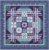 PARADISE Block of the Month Quilt Top Kit by Wing & A Prayer shows a blue & purple batik quilt designed by Wing & A Prayer with fabrics by Timeless Treasures in a very modern design. - Image 1 of 0