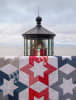 Hollow Star Quilt Pattern by Krista Moser shows a red, white and blue large graphic star quilt. - Image 3 of 0