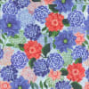 Bella Blue Bird Light Blue Floral by Jennifer Brinley shows a densely packed floral in shades of blue and red. - Image 2 of 0
