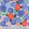 Bella Blue Bird Light Blue Floral by Jennifer Brinley shows a densely packed floral in shades of blue and red. - Image 3 of 0