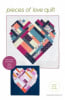 Pieces of Love Quilt Pattern by Whole Circle Studio shows a patchwork pieced heart on a white ground. - Image 1 of 0