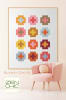 Large colorful chunky quilt  blocks stand out on a simple white background. - Image 1 of 0