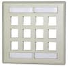 Signamax DKFL-12-BK 12-Port Double Gang Faceplate w/Labeling, Black - Image 1 of 0