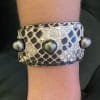 Lafayette Tahitian Pearl and Snakeskin Cuff Bracelet - Image 2 of 0