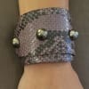 Lafayette Tahitian Pearl and Snakeskin Cuff Bracelet - Image 3 of 0