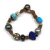 photo of Wendy Mignot Pearl and Leather Precious Stones Gypsy Bracelet 9 - Image 2 of 0