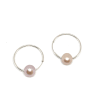 photo of Wendy Mignot Marseille Rose Pearl Endless Hoop Silver Earrings, Blush - Image 1 of 0