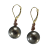 Fine Pearls and Leather Jewelry by Designer Wendy Mignot Bora Bora Single Tahitian Earrings - Image 1 of 0