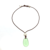 photo of Wendy Mignot Coastline Saba Green Sea Glass Pearl and Leather Necklace - Image 1 of 0