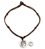 photo of Wendy Mignot Alexander The Great and Athena Spinner Jean Noel Silver Coin Replica with Tahitian Pearl and Leather Necklace - Image 3 of 0