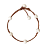 photo of Wendy Mignot Andros Freshwater Pearl and Leather Anklet - Image 2 of 0