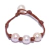 photo of Wendy Mignot Daisy Three Pearl Freshwater Pearl and Leather Bracelet with Knots - Image 1 of 0