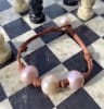 photo of Wendy Mignot Daisy Three Pearl Freshwater Pearl and Leather Bracelet with Knots Blush - Image 2 of 0