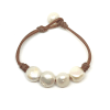 photo of Wendy Mignot Flat Four Freshwater Pearl and Leather Bracelet - Image 1 of 0