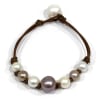 photo of Wendy Mignot Seven Seas Freshwater Pearl and Leather Bracelet -purple - Image 1 of 0