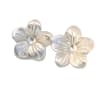 Fine Pearls and Leather Jewelry by Designer Wendy Mignot Hibiscus Pearl and White Mother of Pearl Stud Earrings - Image 2 of 0