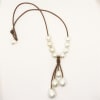 photo of Wendy Mignot Maiko Freshwater Pearl and Leather Necklace White - Image 3 of 0