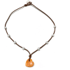 photo of Wendy Mignot Amour Seacrest Lions Paw Shell Pearl and Leather Heart Necklace - Image 1 of 0