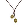 photo of Wendy Mignot Rain Two Drop South Sea Gold Pearl and Leather Necklace - Image 3 of 0